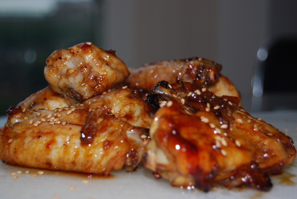 sesame and soy glazed wings