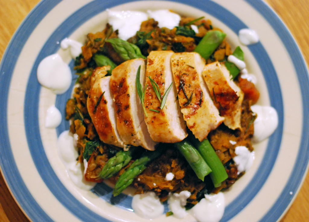 rosemary chicken with puy lentils