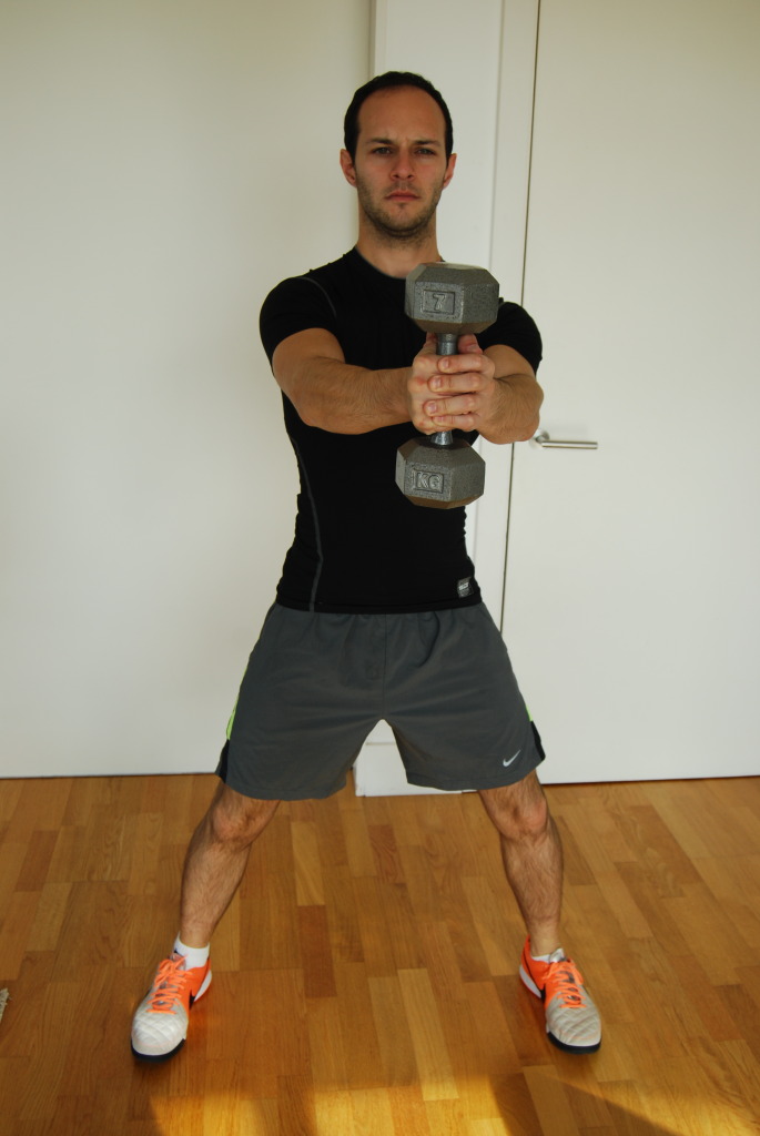 squat with dumbell (starting)